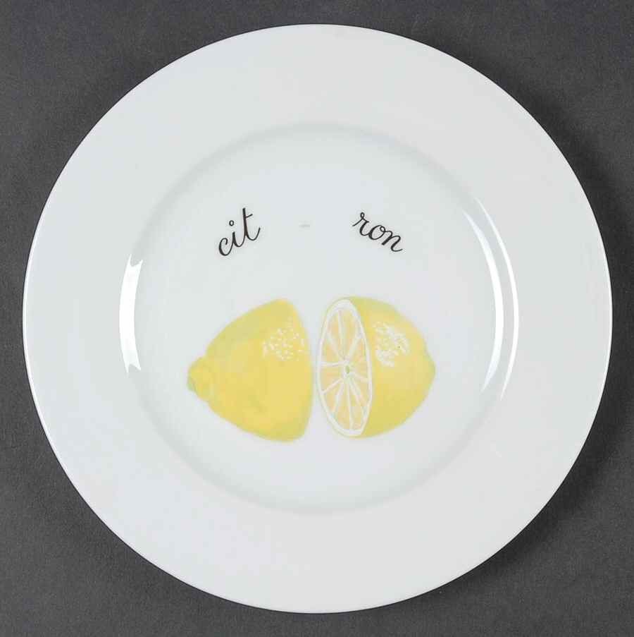 Citrons Canape Plate by Porcelaine de Sologne-1