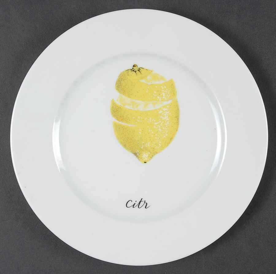 Citrons Canape Plate by Porcelaine de Sologne-1
