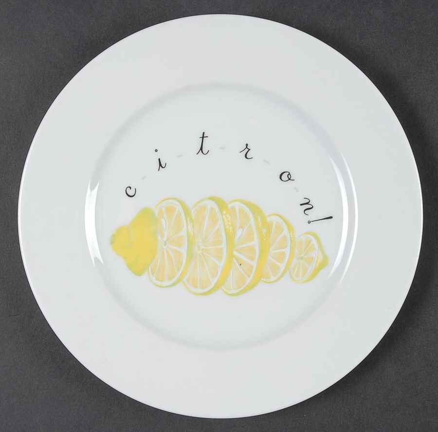 Citrons Canape Plate by Porcelaine de Sologne-1