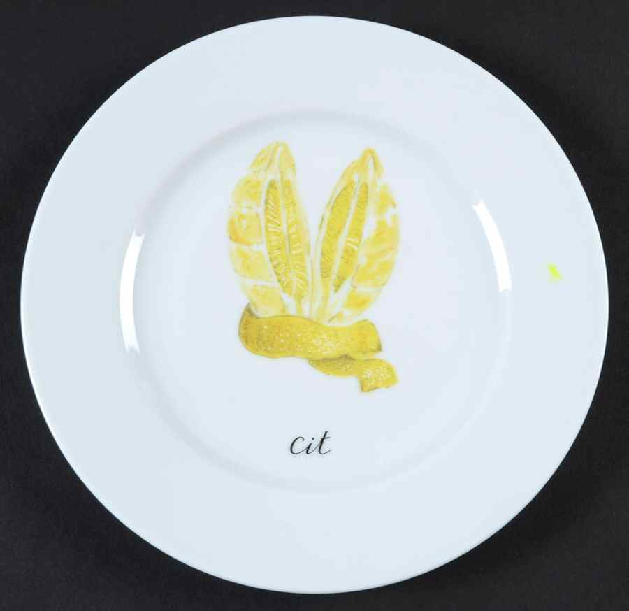 Citrons Canape Plate by Porcelaine de Sologne-1