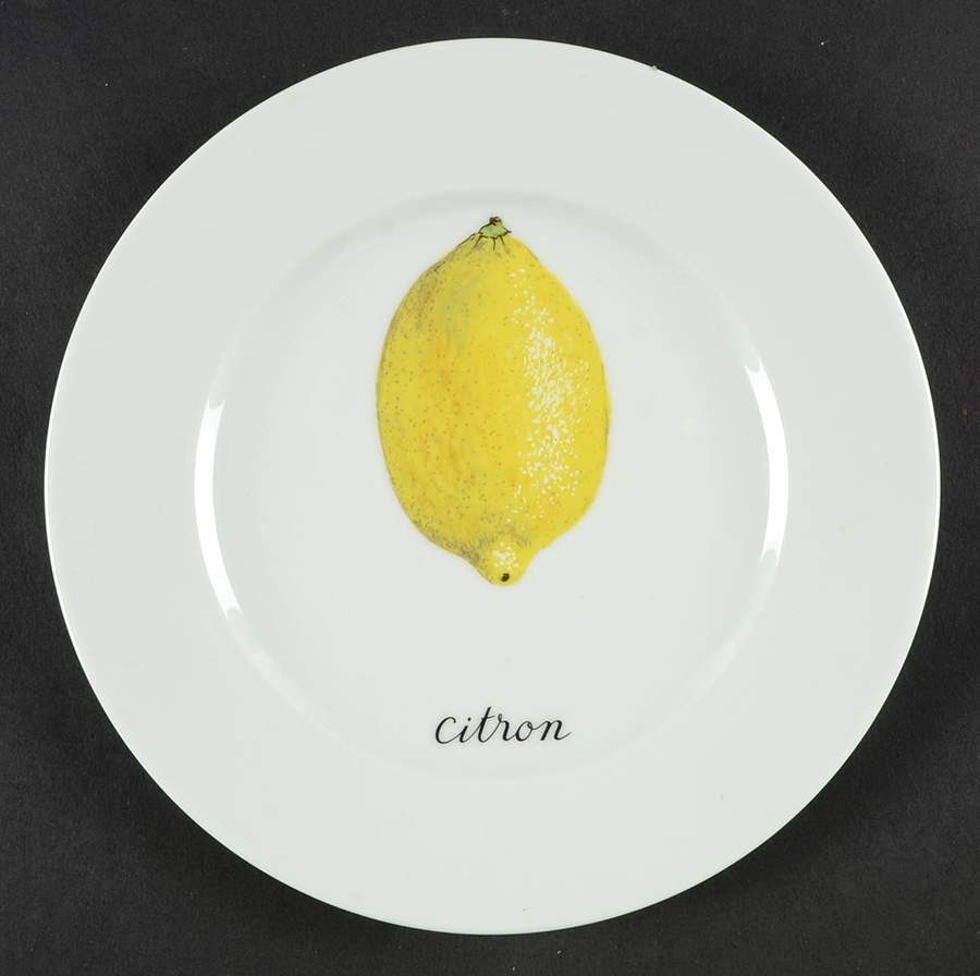 Citrons Canape Plate by Porcelaine de Sologne-1