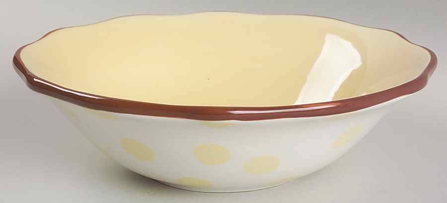 Dot Crazy Yellow and Green Soup/Cereal Bowl by Paula Deen-1