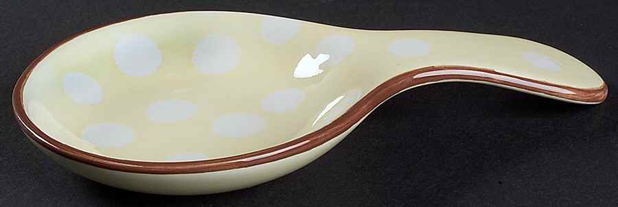 Dot Crazy Yellow and Green Spoon Rest/Holder (Holds 1 Spoon) by Paula Deen-1