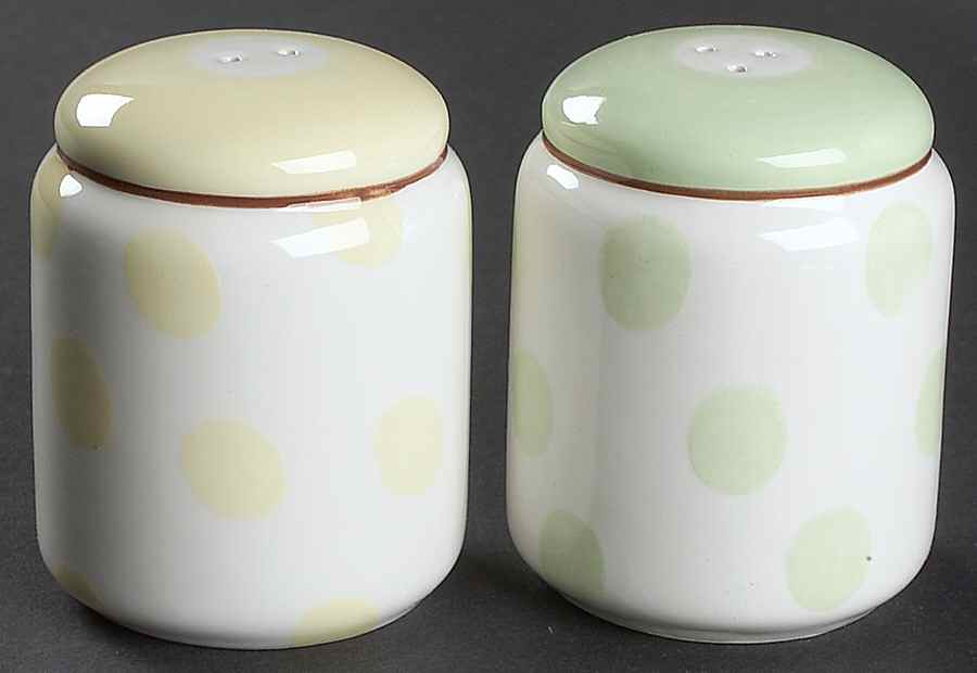 Dot Crazy Yellow and Green Salt & Pepper Set by Paula Deen-1