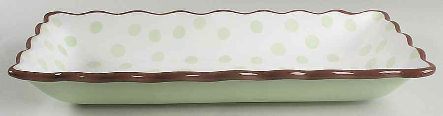 Dot Crazy Yellow and Green 17" Rectangular Serving Platter by Paula Deen-1