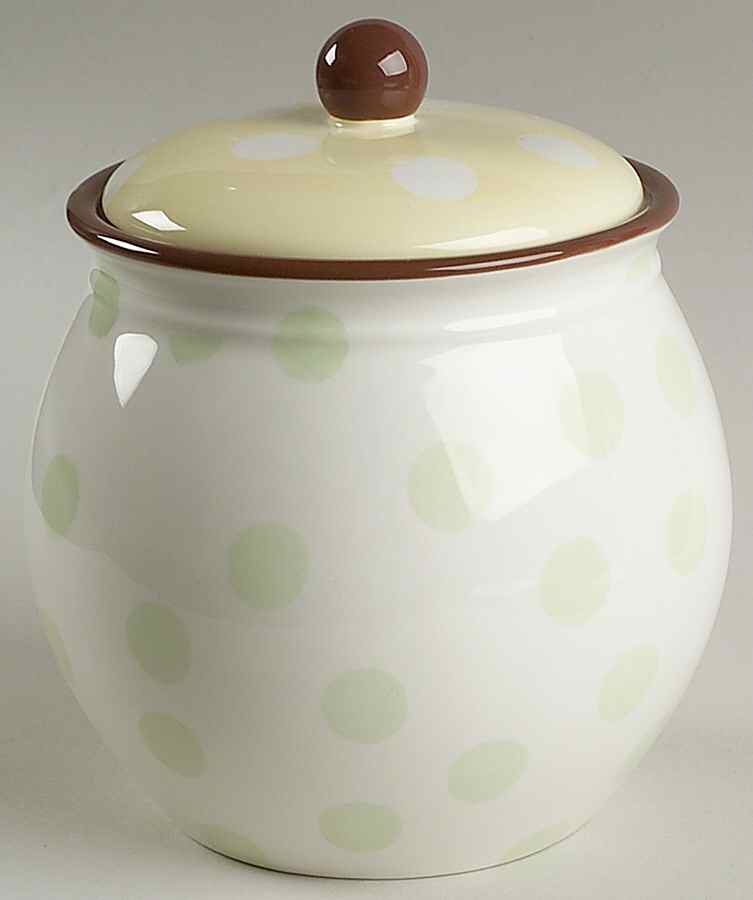Dot Crazy Yellow and Green Small Canister & Lid by Paula Deen-1