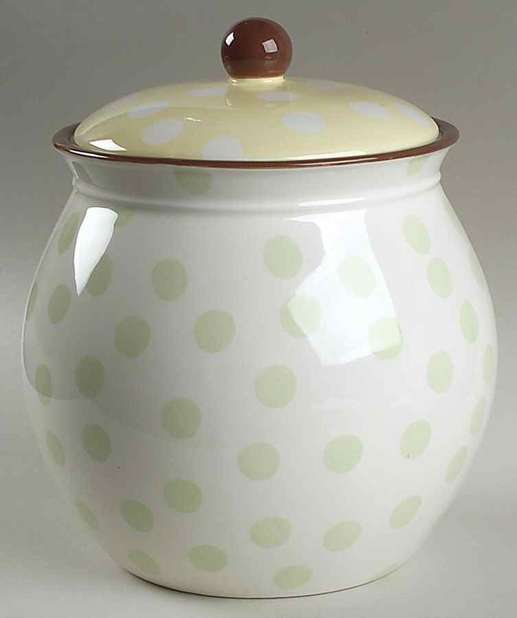 Dot Crazy Yellow and Green Large Canister & Lid by Paula Deen-1