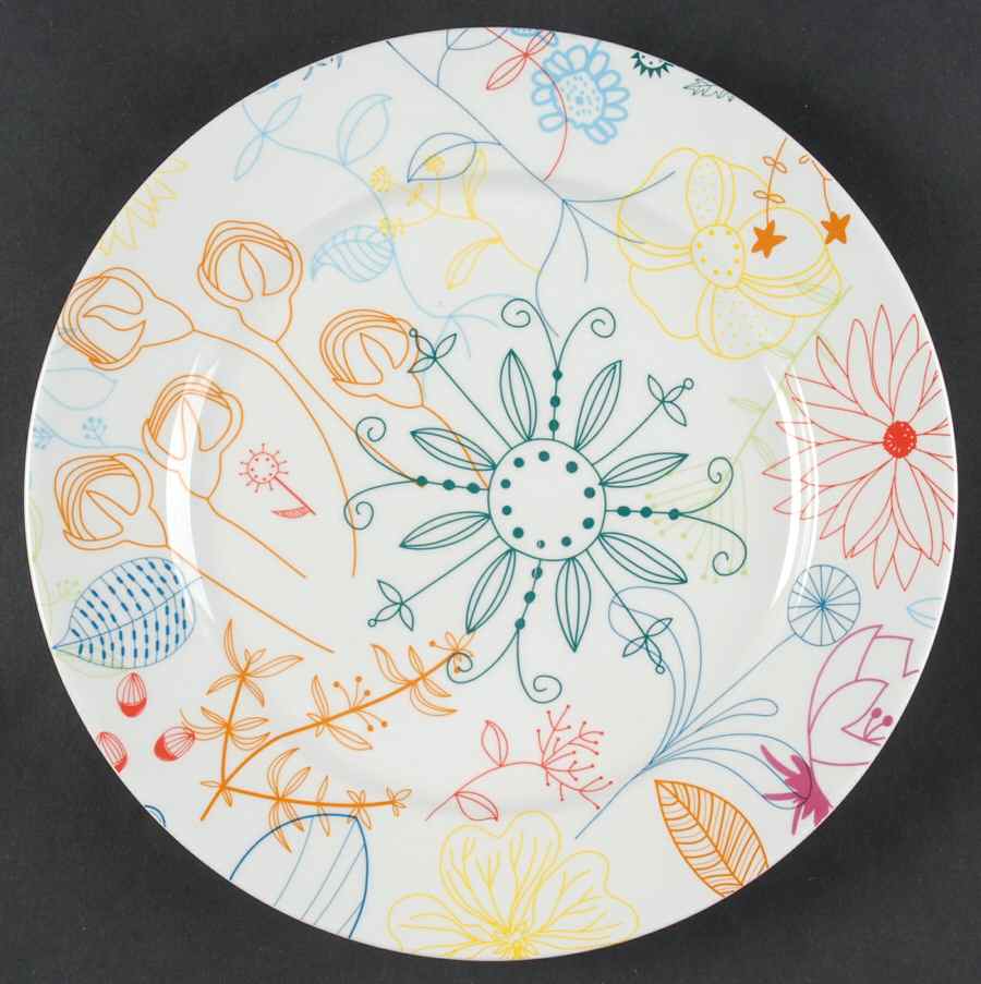 Floral Line Salad/Dessert Plate by Pier 1-1
