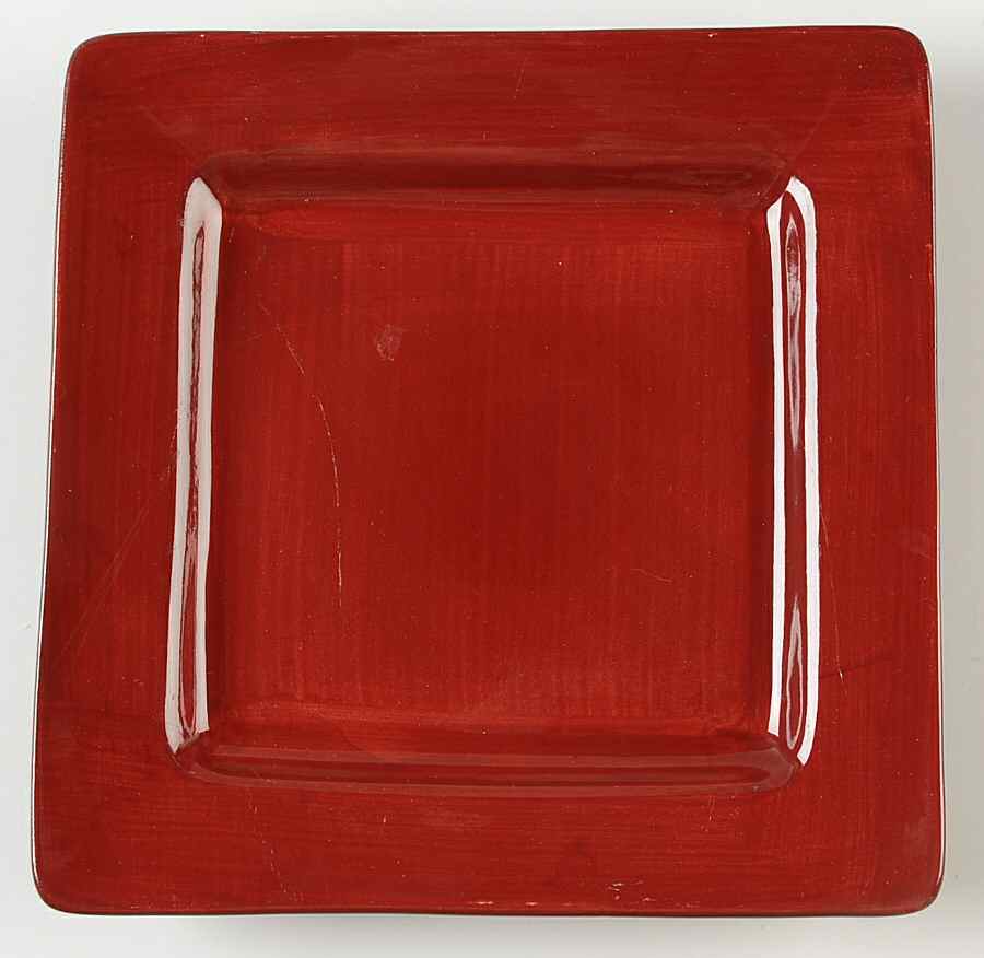 Essential Colours Red Square Salad/Dessert Plate by Pier 1-1