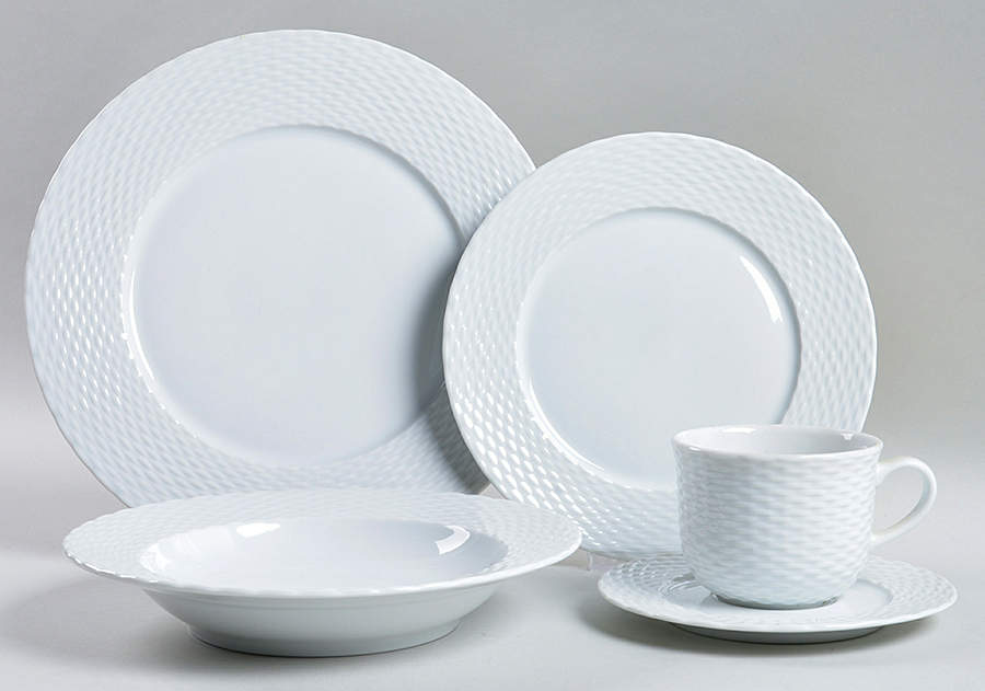 Basketweave 5 Piece Place Setting by Pillivuyt-1