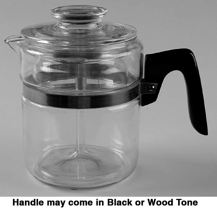 Flameware 4 Cup Percolator with Lid, Basket & Insert by Pyrex-1