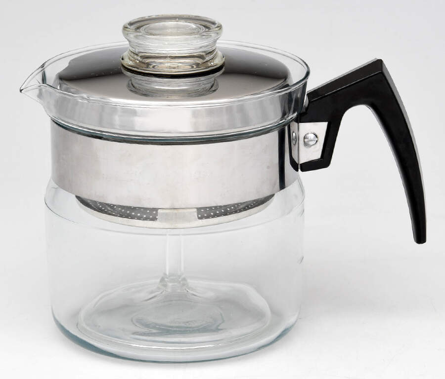 Flameware 4 Cup Percolator with Lid, Basket & Insert by Pyrex-1