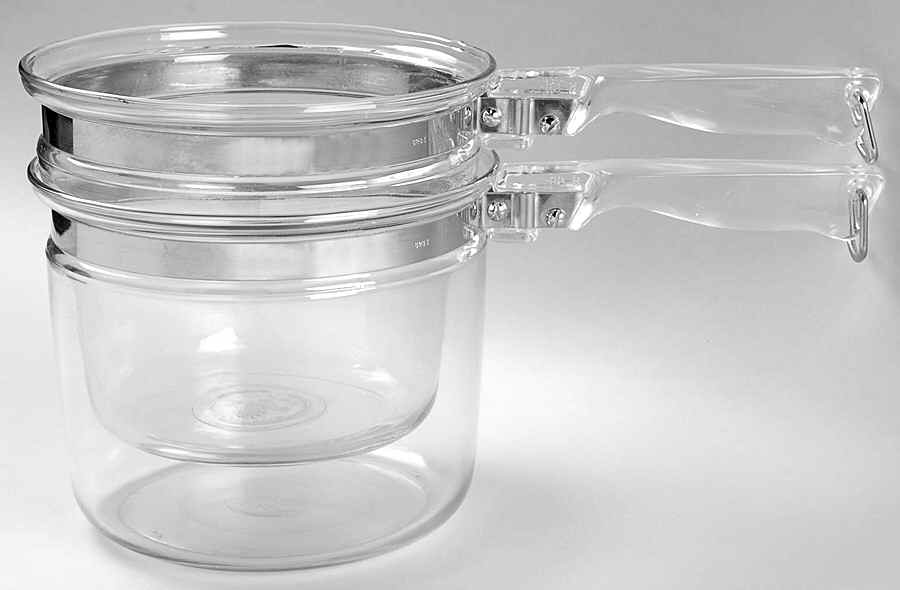 Flameware Double Boiler with Insert No Lid by Pyrex-1