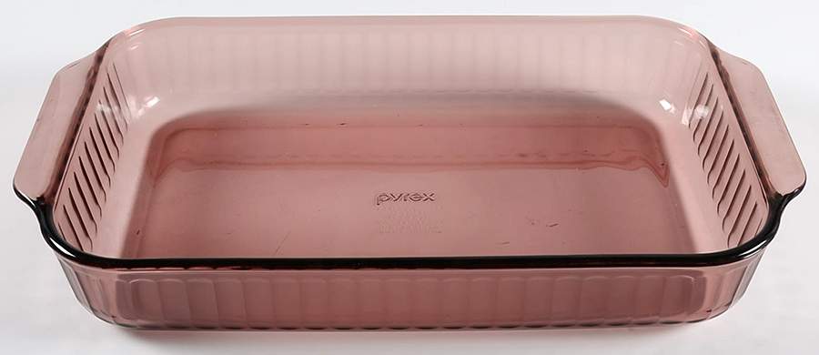 Sculptured Cranberry 13"  Rectangular Baker by Pyrex-1