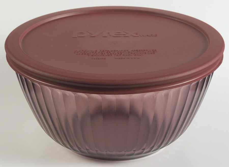 Sculptured Cranberry 7" Round Vegetable with Plastic Lid by Pyrex-1