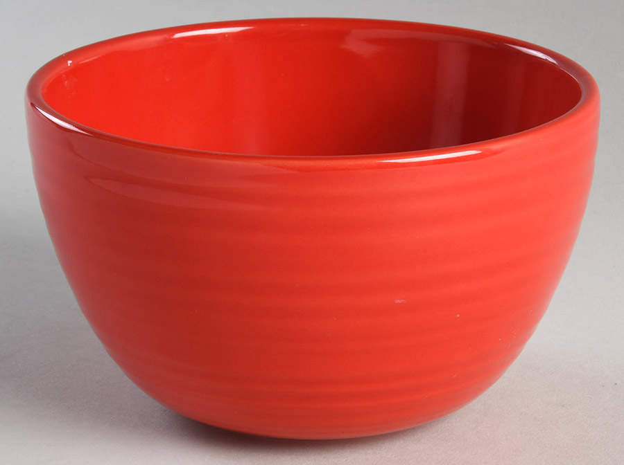 Sausalito Ridged Red Soup/Cereal Bowl by Pottery Barn China-1