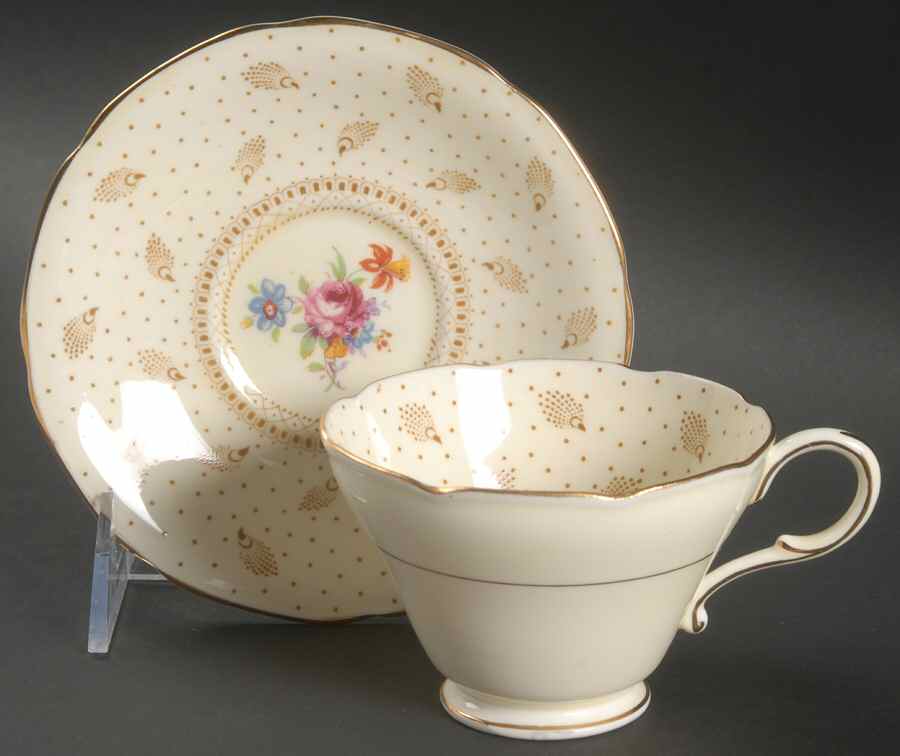 Peacock (Floral) Footed Cup & Saucer Set by Paragon-1