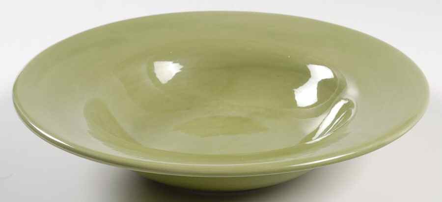 Sausalito Sage Green Large Rim Soup Bowl by Pottery Barn China-1