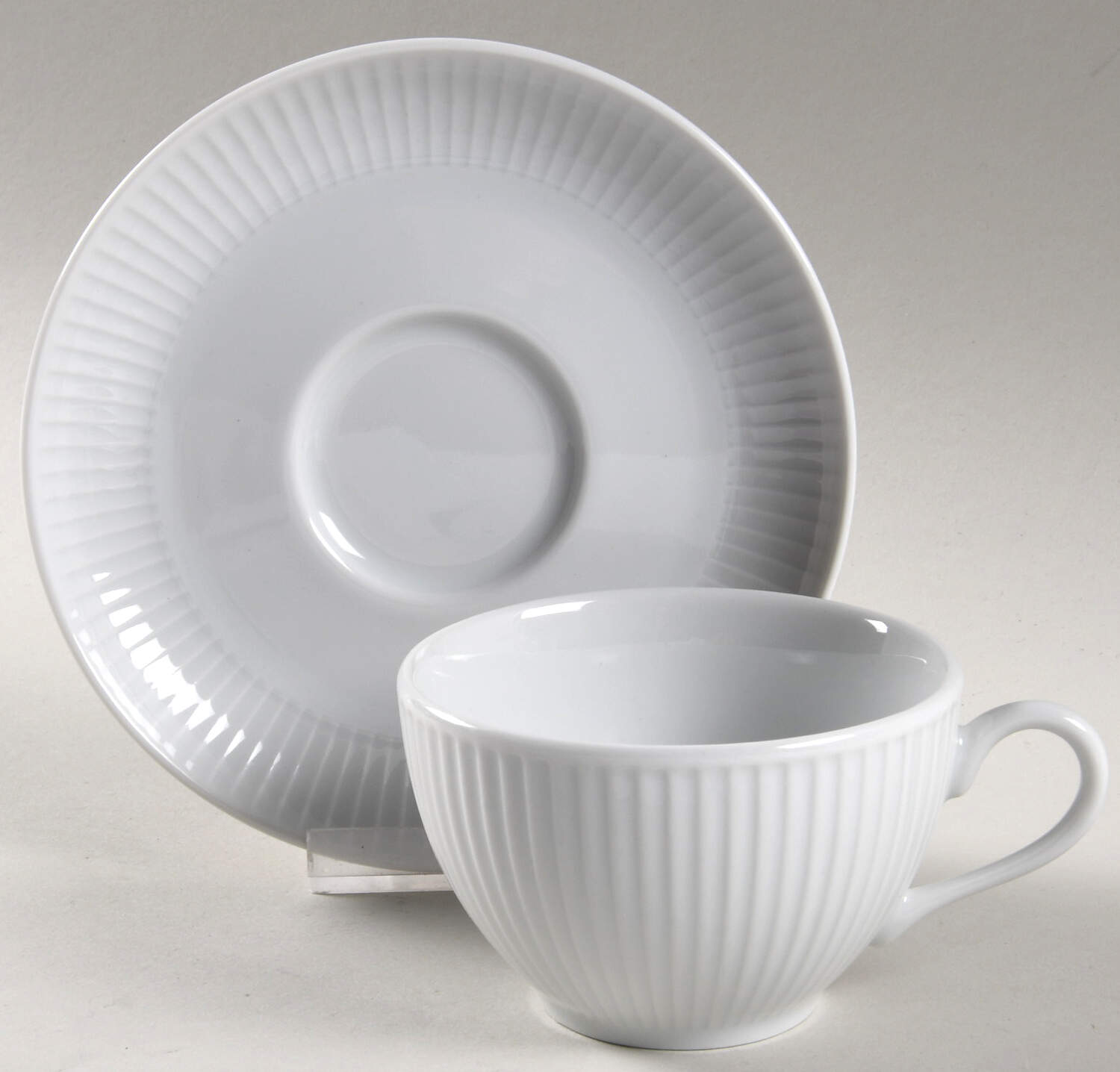 Plisse Flat Cup & Saucer Set by Pillivuyt-1