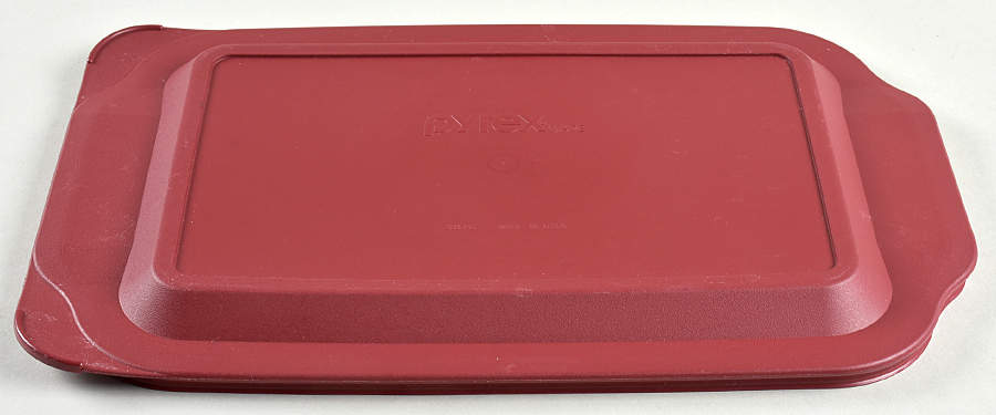 Originals Cranberry Plastic Lid for 13" Rectangular Roast by Pyrex-1
