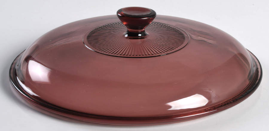 Originals Cranberry Lid for 2 Qt Round Covered Casserole by Pyrex-1