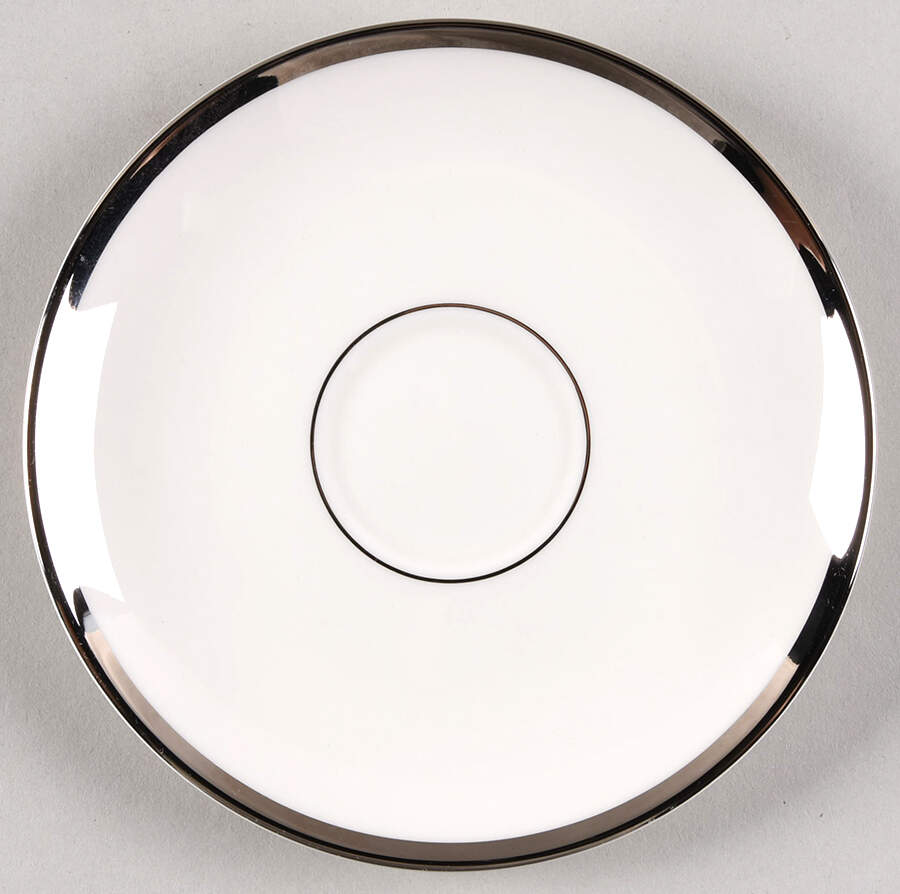 Platinum Necklace (Bracelet White) Saucer by Pickard-1