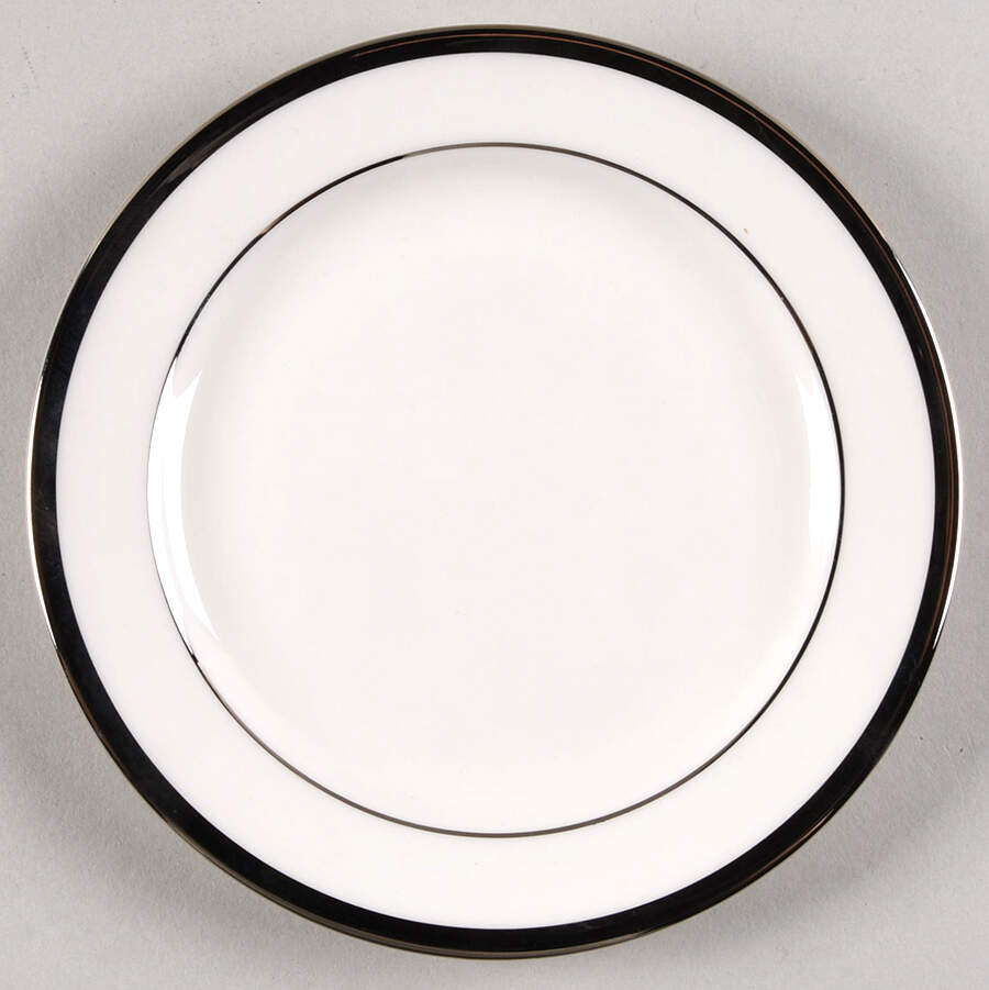 Platinum Necklace (Bracelet White) Bread & Butter Plate by Pickard-1