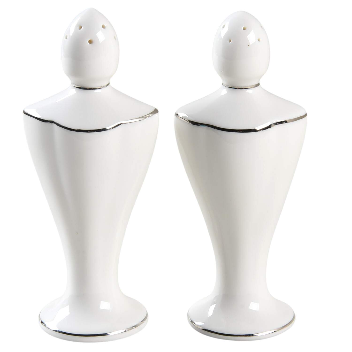 Platinum Necklace (Bracelet White) Salt & Pepper Set by Pickard-1