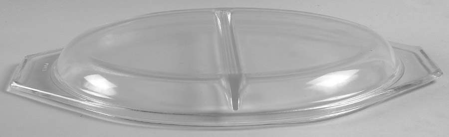 Snowflake White Lid for 12" Oval Divided Vegetable by Pyrex-1