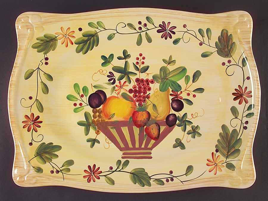 Fruit Bounty 18" Rectangular Serving Platter by Pfaltzgraff-1