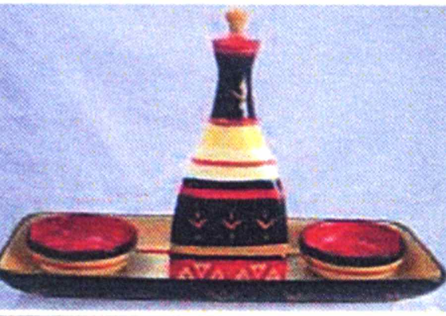 Caledonia Oil Jar/Drizzler with 2 Dipping Dish & Tray by Pfaltzgraff-1