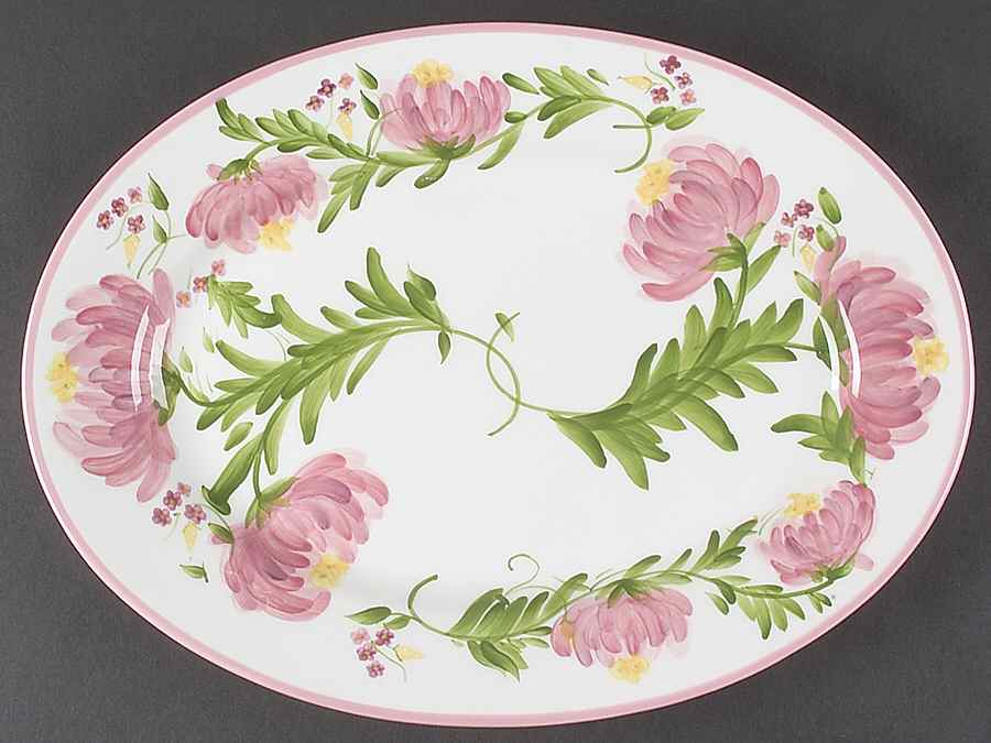 Peony Patch 15" Oval Serving Platter by Paula Deen-1