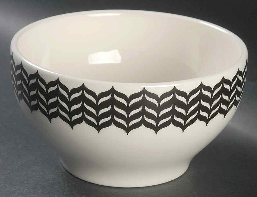 Black and White Soup/Cereal Bowl by Pottery Barn China-1