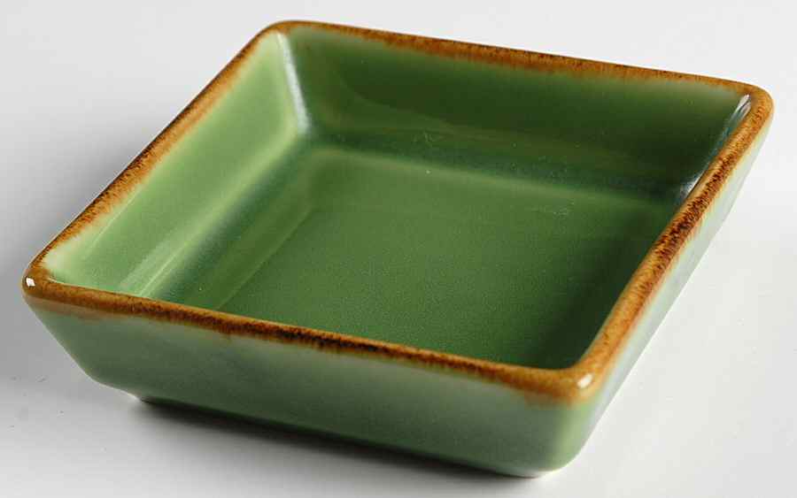 Asian Square Light Green Soy Sauce Dish by Pottery Barn China-1