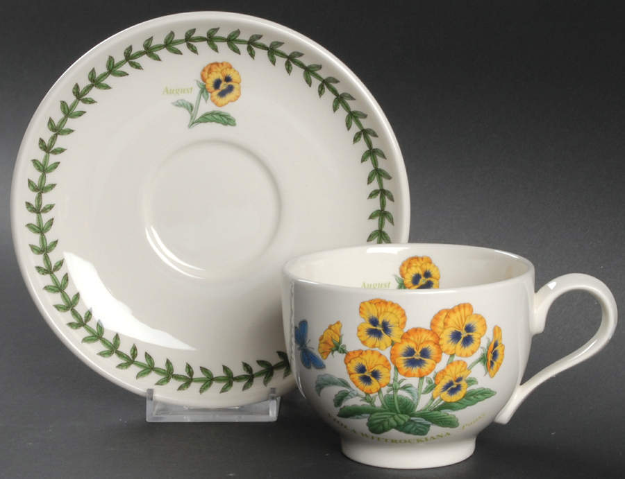 Botanic Garden Flower of the Month Footed Cup & Saucer Set by Portmeirion-1