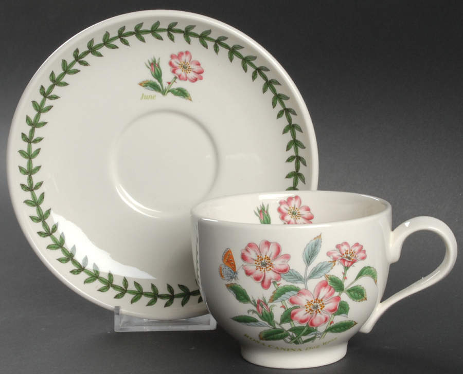 Botanic Garden Flower of the Month Footed Cup & Saucer Set by Portmeirion-1