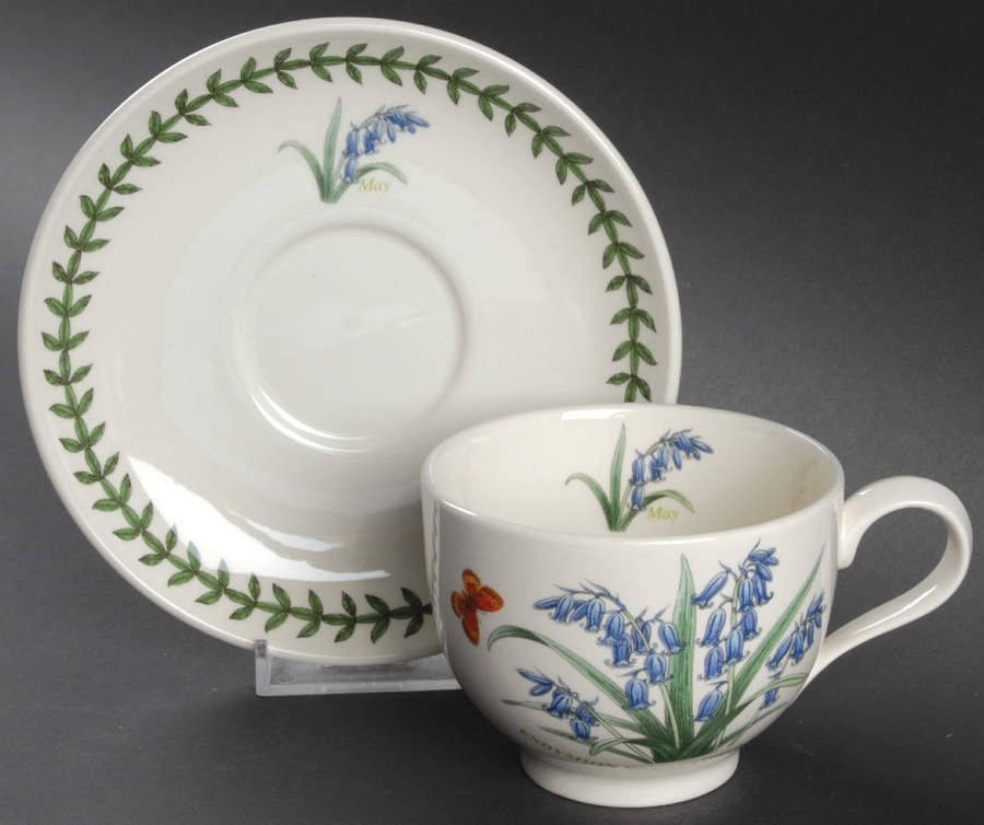 Botanic Garden Flower of the Month Footed Cup & Saucer Set by Portmeirion-1