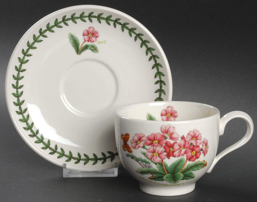 Botanic Garden Flower of the Month Footed Cup & Saucer Set by Portmeirion-1