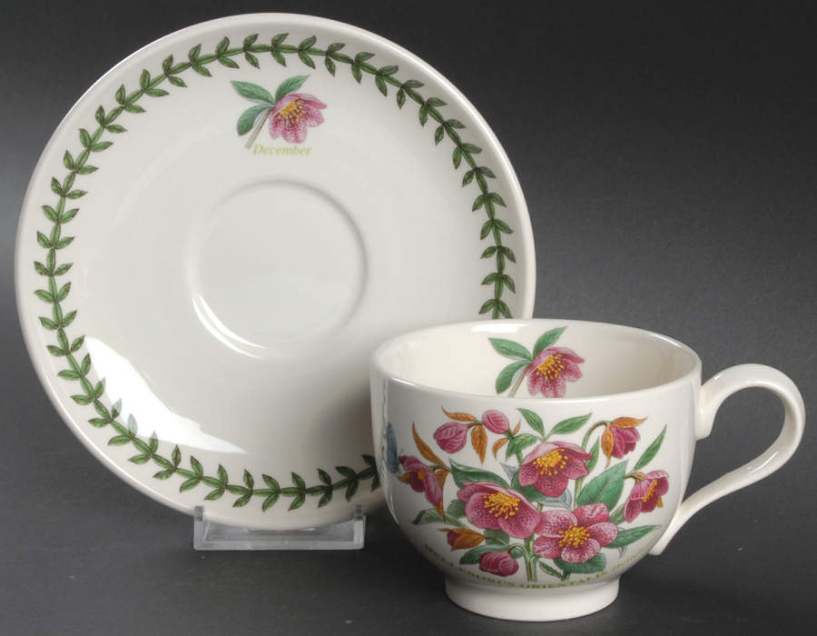 Botanic Garden Flower of the Month Footed Cup & Saucer Set by Portmeirion-1
