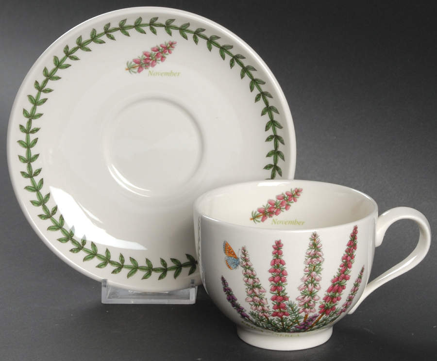 Botanic Garden Flower of the Month Footed Cup & Saucer Set by Portmeirion-1
