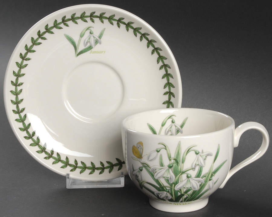 Botanic Garden Flower of the Month Footed Cup & Saucer Set by Portmeirion-1