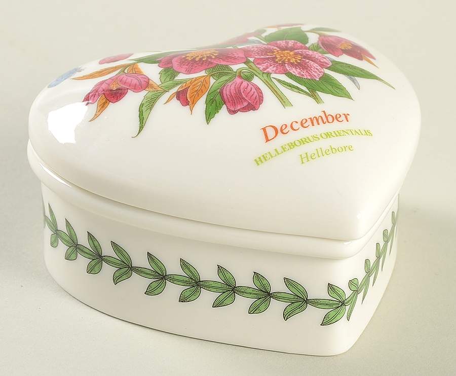 Botanic Garden Flower of the Month Heart Shape Box & Lid by Portmeirion-1