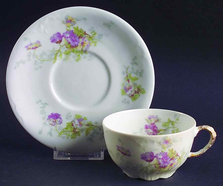 POY590 Flat Cup & Saucer Set by Jean Pouyat-1