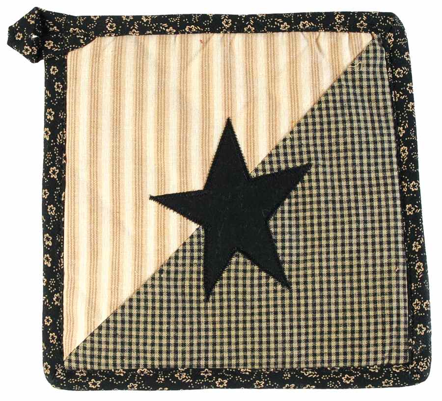 Black Star Cloth Potholder by Park Designs-1