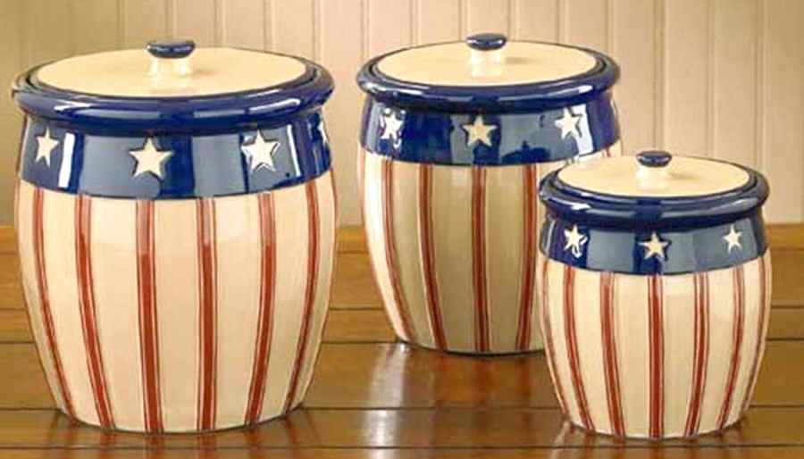 Stars and Stripes (3 Piece) Canister Set (Box Set) by Park Designs-1