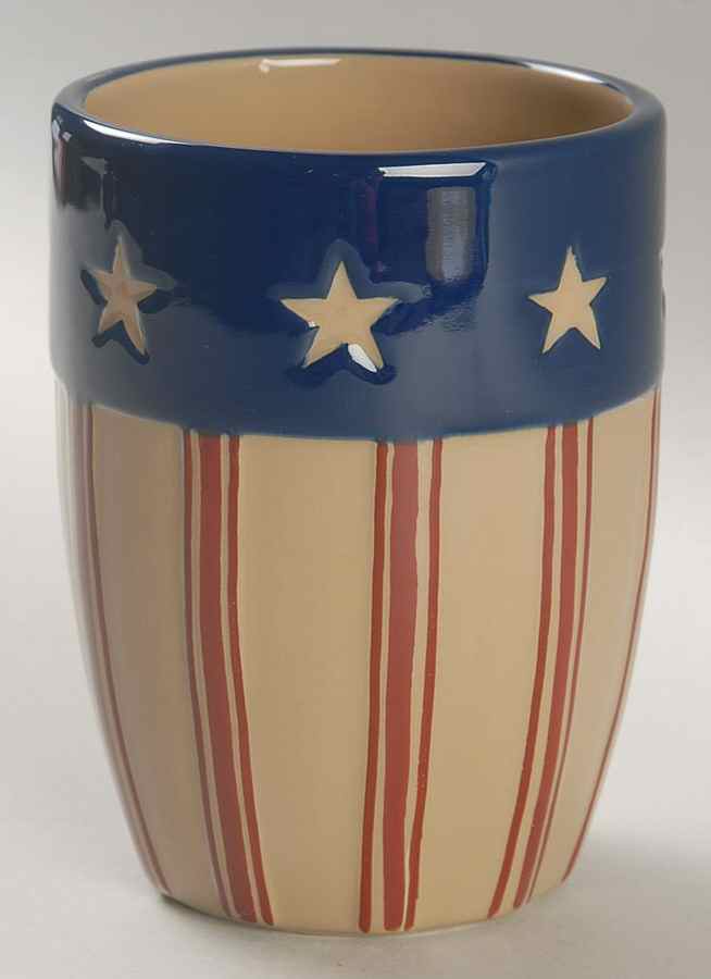 Stars and Stripes China Bathroom Tumbler by Park Designs-1