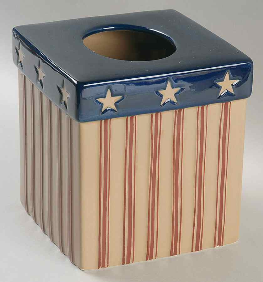 Stars and Stripes Square Tissue Box Cover by Park Designs-1