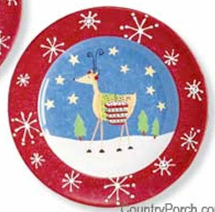Reindeer Games Salad/Dessert Plate by Park Designs-1