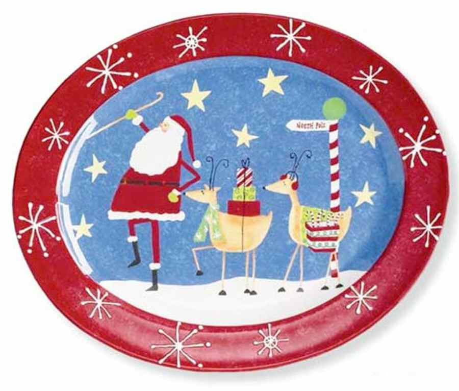 Reindeer Games 14" Oval Serving Platter by Park Designs-1