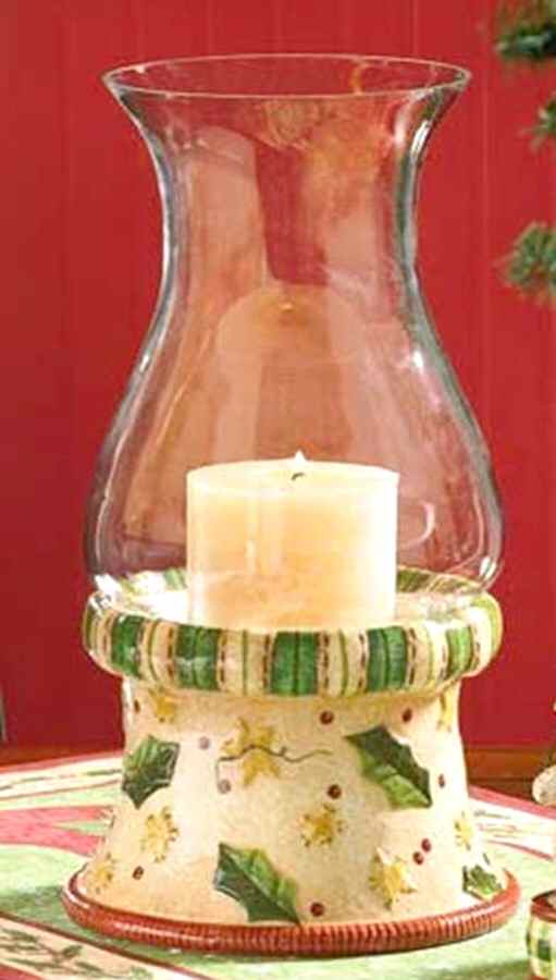 Holiday Stockings Hurricane Lamp & Globe by Park Designs-1